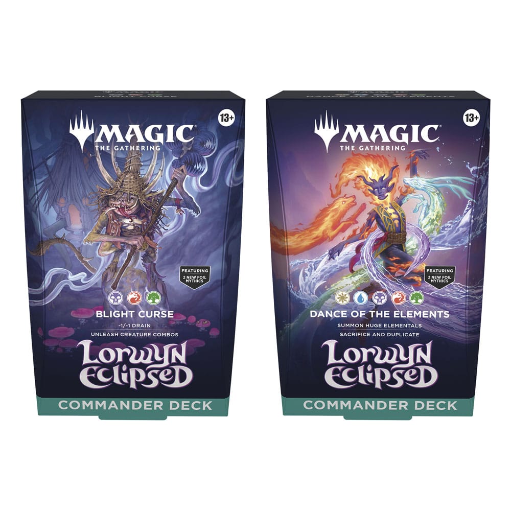 commanderpack2 MTG: Lorwyn Eclipsado - Pack de 2 Mazos Commander (Inglés/Español) - RESERVA - Imagen 1