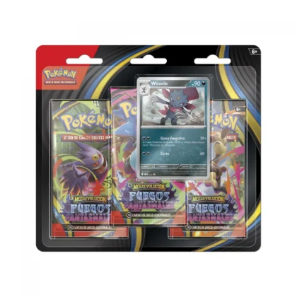 Pokemon: Pack de 3 sobres + promo Fuegos Fantasmales (2 Versiones-Español)